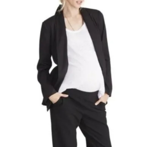HATCH Maternity black open front drape blazer. Pockets. Size 1 - Picture 11 of 16